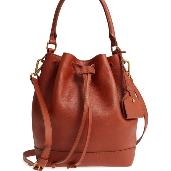 Madewell Handbags - MADEWELL — Brown Leather Lafayette Bucket Bag NWT!